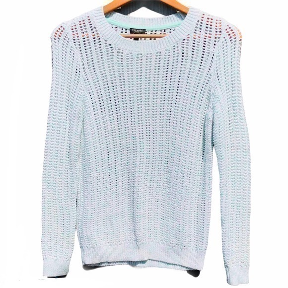 Talbots Women Knit Sweater | SP Small Petite | Green White - Picture 1 of 8